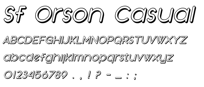 SF Orson Casual Shaded Oblique font